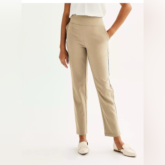 Allison Daley Caki Pull on ankle Pants stright leg Size 12 - Picture 1 of 7